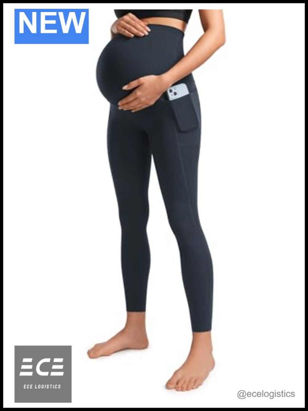 Maternity Leggings with Pockets Over The Belly 25" Workout Active Yoga